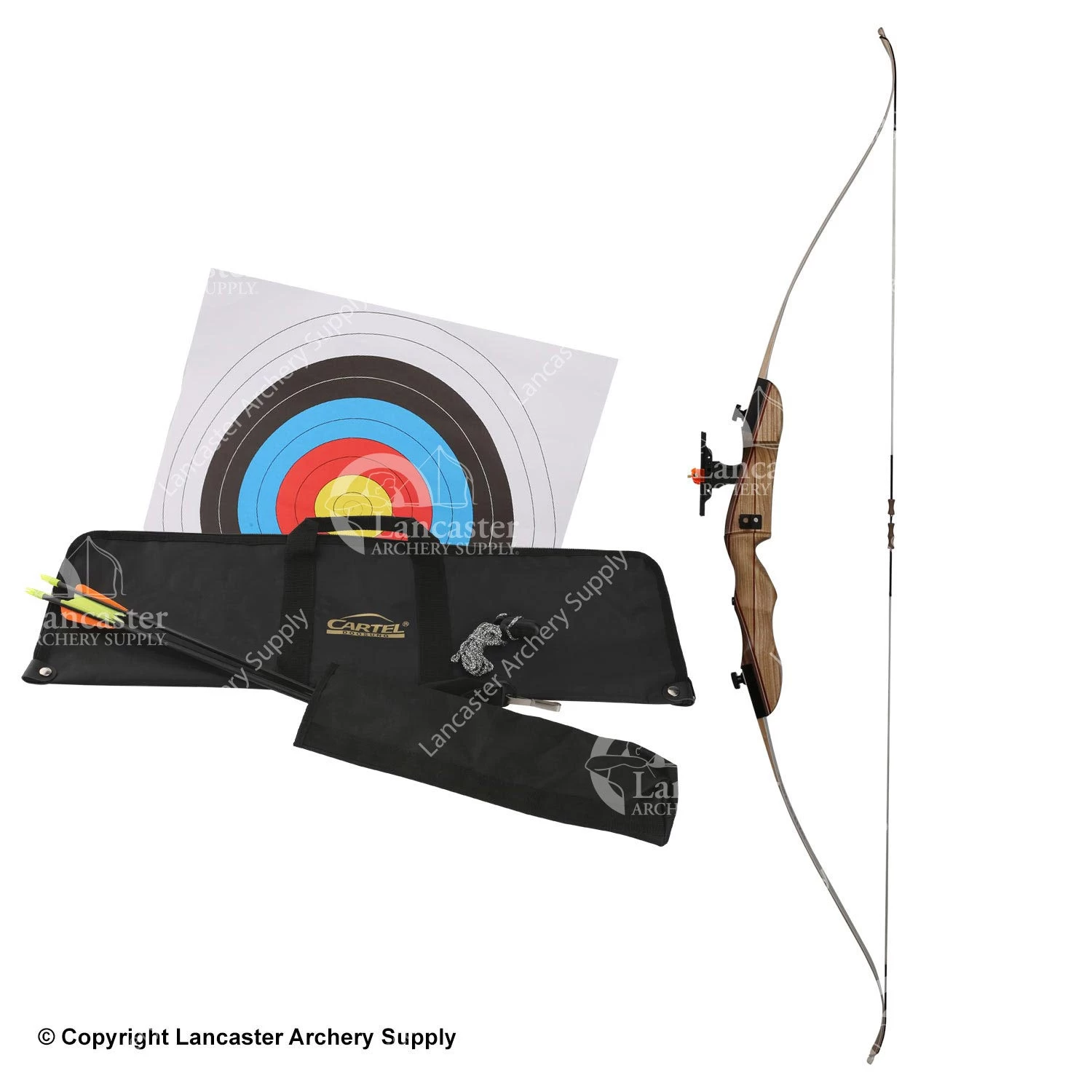 Galaxy Bullseye 62" Takedown Recurve Bow Package 3 Galaxy Bullseye 62" Takedown Recurve Bow Package