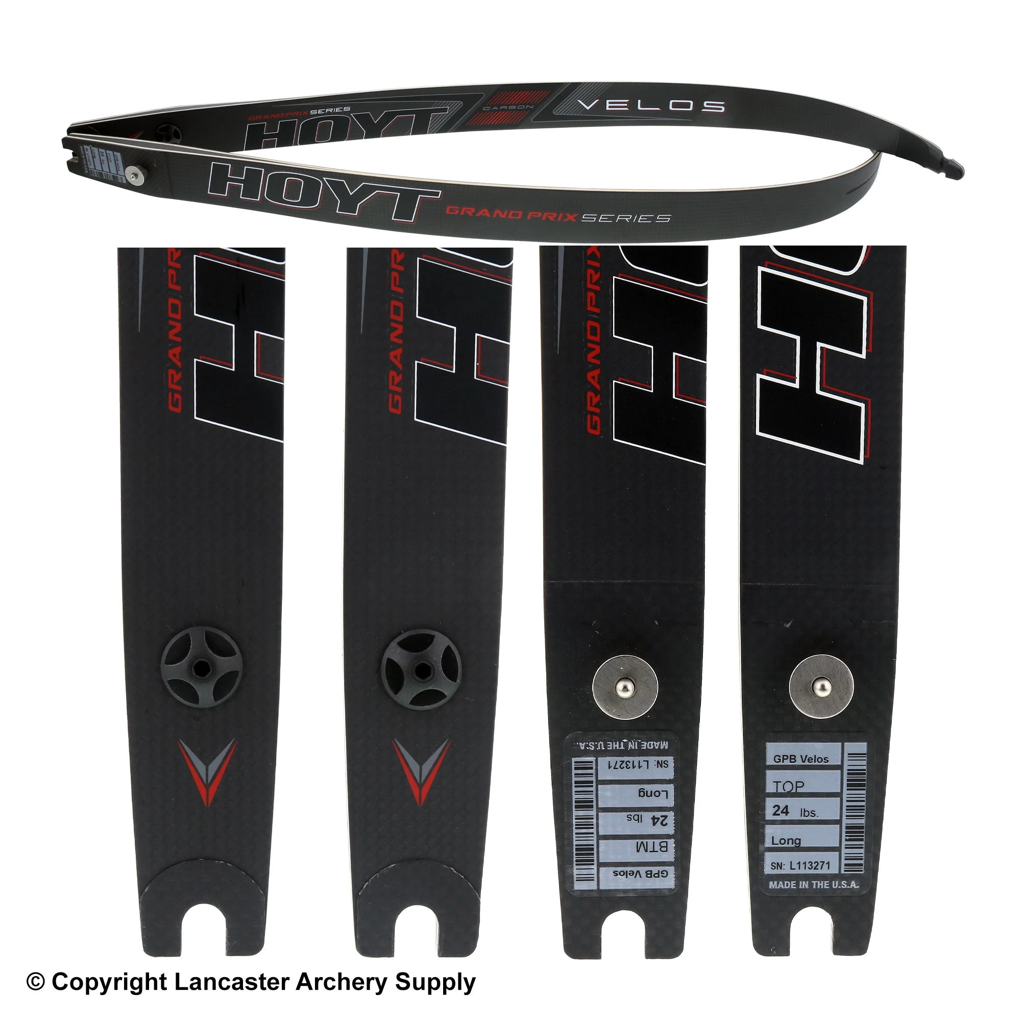 Hoyt Grand Prix Carbon Velos ILF Recurve Limbs (Matte Finish) (Open Box) 4 Hoyt Grand Prix Carbon Velos ILF Recurve Limbs (Matte Finish) (Open Box) - Image 2