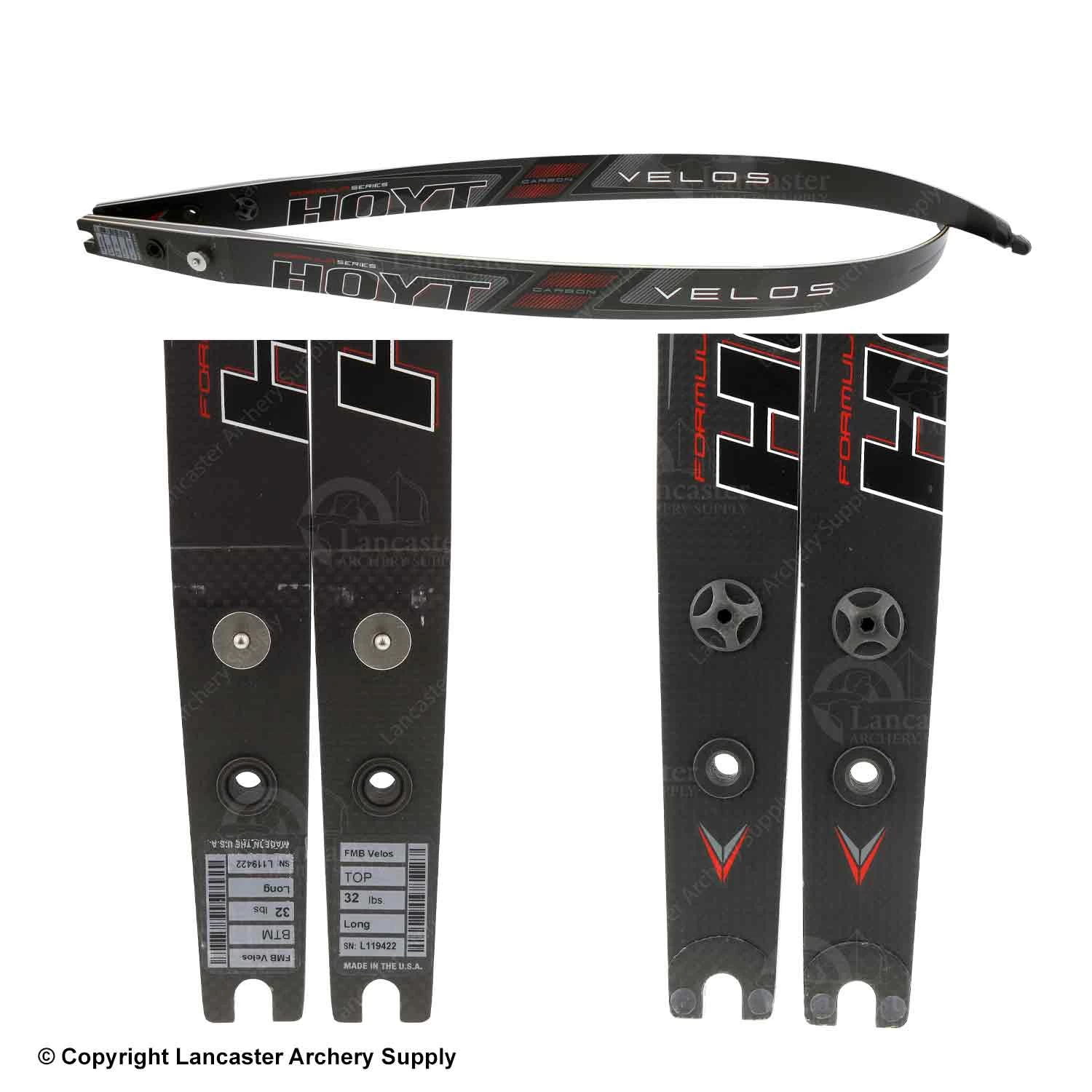 Hoyt Formula Carbon Velos Recurve Limbs (Matte Finish) (Open Box X1030214) 4 Hoyt Formula Carbon Velos Recurve Limbs (Matte Finish) (Open Box X1030214) - Image 2