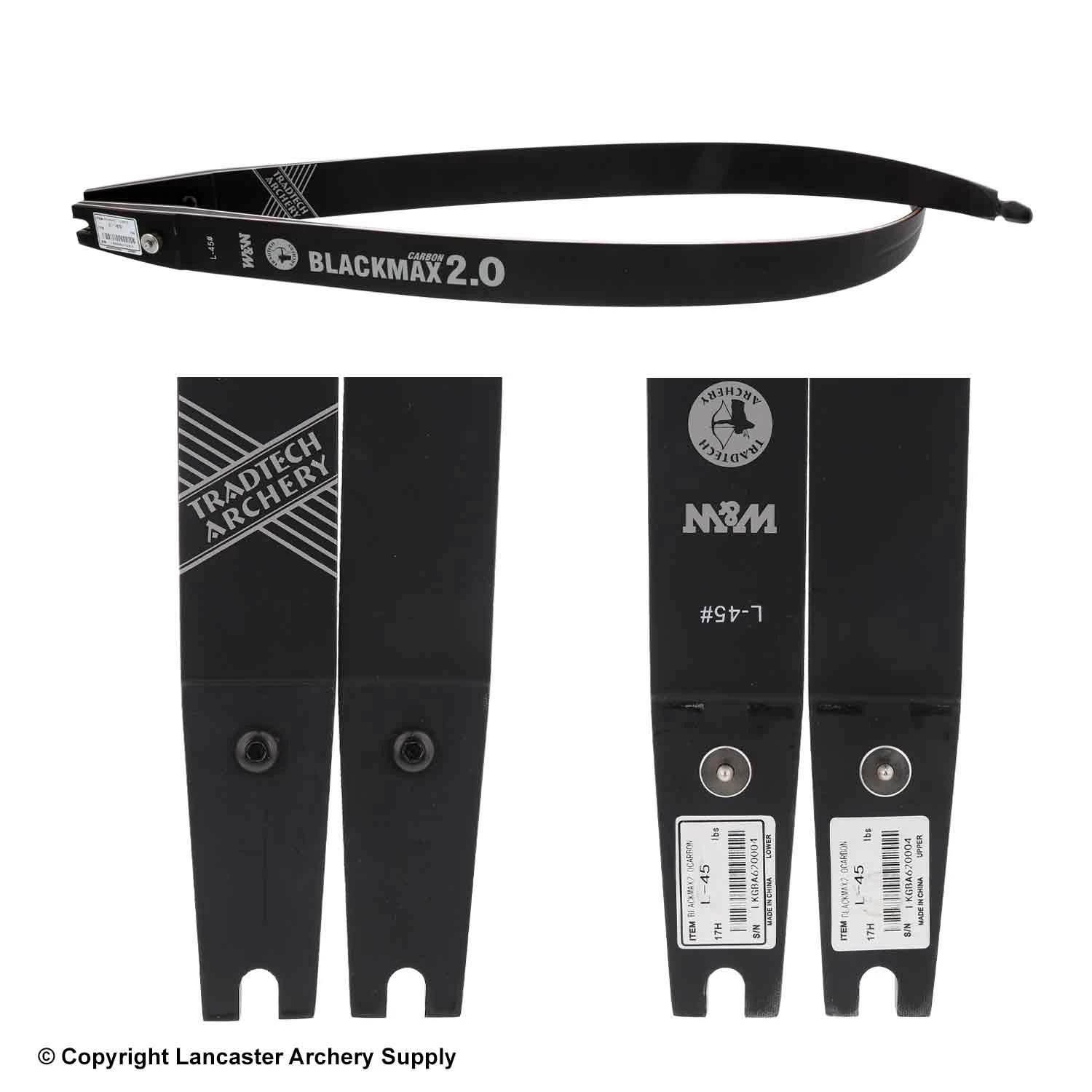 TradTech Black Max 2.0 Carbon/Wood Recurve Limbs (Open Box X1030428) 4 TradTech Black Max 2.0 Carbon/Wood Recurve Limbs (Open Box X1030428) - Image 2
