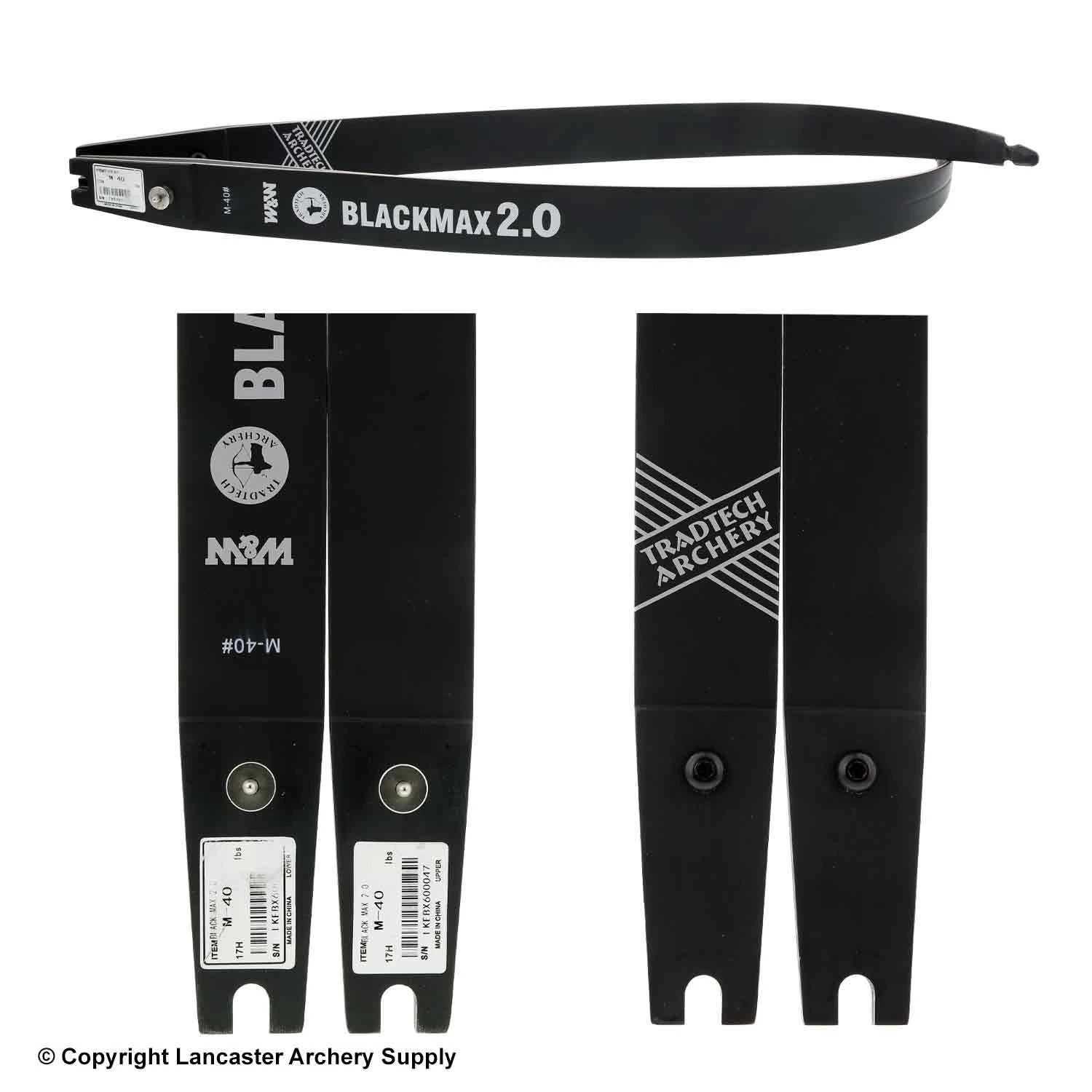 TradTech Black Max 2.0 Glass/Wood Recurve Limbs (Open Box X1030478) 4 TradTech Black Max 2.0 Glass/Wood Recurve Limbs (Open Box X1030478) - Image 2