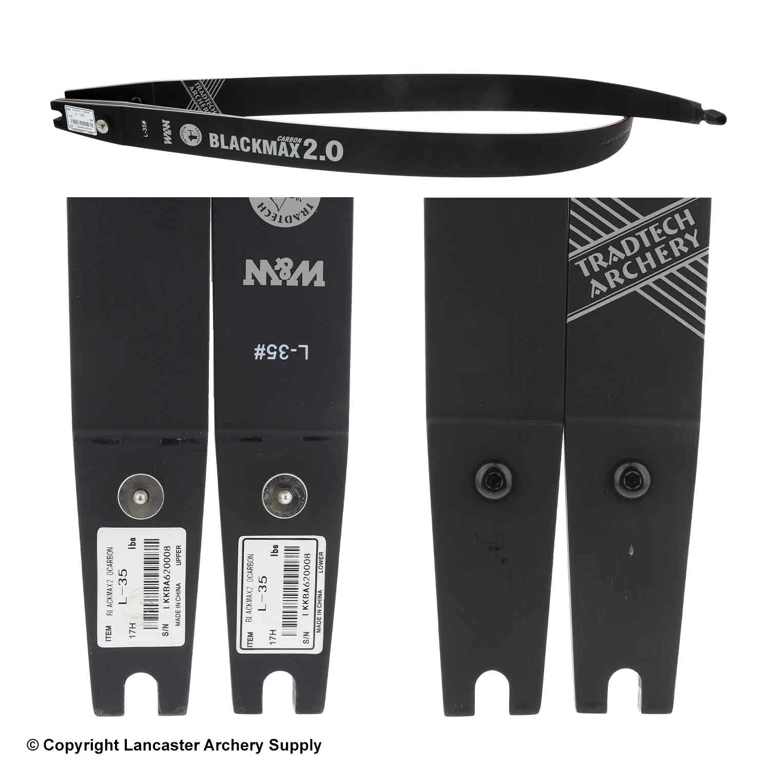 TradTech Black Max 2.0 Carbon/Wood Recurve Limbs (Open Box X1031579) 4 TradTech Black Max 2.0 Carbon/Wood Recurve Limbs (Open Box X1031579) - Image 2