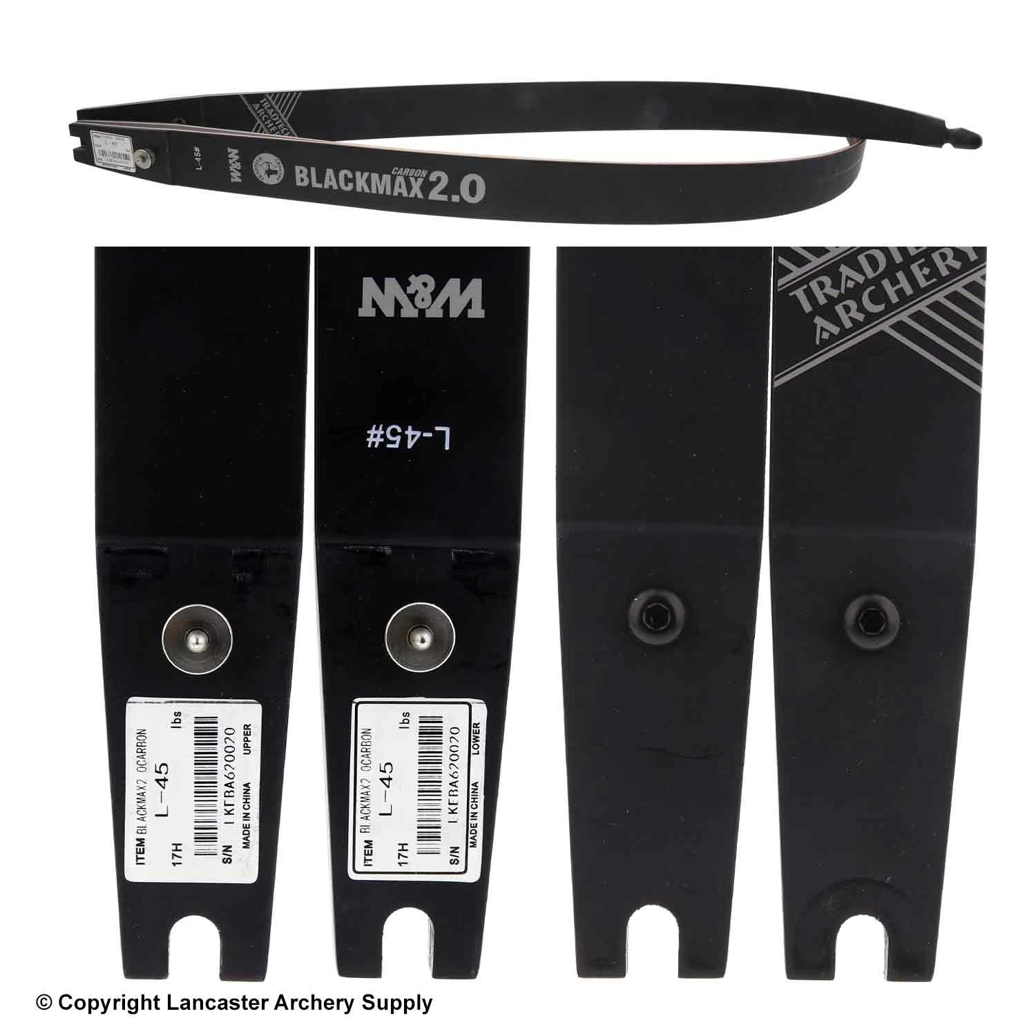 TradTech Black Max 2.0 Carbon/Wood Recurve Limbs (Open Box X1032001) 4 TradTech Black Max 2.0 Carbon/Wood Recurve Limbs (Open Box X1032001) - Image 2